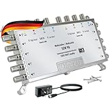 SCHWAIGER 5217 Multischalter SAT-Verteiler 8-Fach für 2 Satellitensignale...