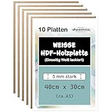 (10 Platten, A3, 5mm) Hochwertige HDF Hochverdichtete Faserplatten -...