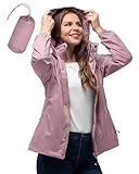 33,000ft Damen Wasserdichte Faltbar Regenjacke mit Kapuze, Leicht...