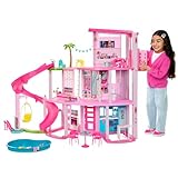 Barbie Traumvilla, 3-stöckiges Barbie-Haus mit 10 Spielbereichen inklusive...