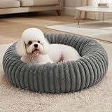 SHJOEE Flauschig Haustierbett Waschbar Hundebett Katzenbett Rund Donut...