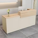 Generisch Empfangstheke mit Schublade und offenen Regalen, moderner...