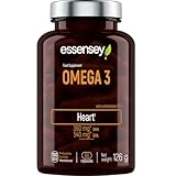 ESSENSEY - Omega 3 I 1000mg Fischöl pro Kapsel I 90 Kapseln I Vitamin E I...