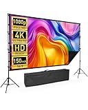 Leinwand Beamer mit Stativ, Kescron 150 Zoll Projector Screen Tragbare...
