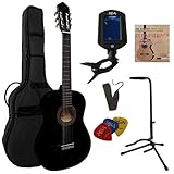 4/4 GITARRE - KONZERTGITARRE IM SET - CLASSIC SCHWARZ - DECKE LINDENHOLZ -...