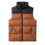 Herren Steppweste Leichte Bequem Herren Weste mit Stehkragen Outdoor Jacke...