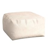 DreamRoots Pouf Hocker Comfort 70x70x40cm - Cord Sitzpuff für Wohnzimmer -...