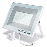Aigostar LED-Strahler, 100 W, mit PIR-Bewegungssensor, 10950 lm, super...