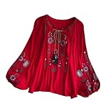 Harilla Stickerei-Bluse für Damen, Pullover, lässige Oberteile, floral...