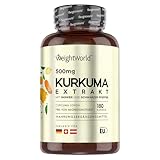 Kurkuma Extrakt Kapseln - 500mg Curcuma Extrakt - 180 Stück für 6 Monate...