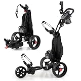 COSTWAY Golftrolley Elektrisch, 3 Rad Golf Cart klappbar, Golfwagen mit...