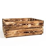 Lermowood Holzkisten Box0521 50 x 40 x 19cm Geflammt | Dekokisten aus Holz...