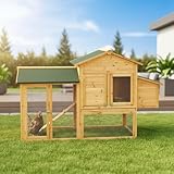 Mucola Hühnerstall mit Auslauf für 4-6 Hühner 168x75x103cm Hühnerhaus |...
