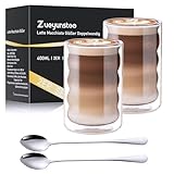 Zueyunstoo Doppelwandige Latte Macchiato Gläser 400ml, 2er Set...