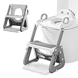 Toilettensitz Kinder mit Treppe, 2-in-1 Toilettenaufsatz WC Sitz Klositz...
