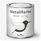 Berico Metallfarbe - Weiss - 0,7 Kg - 4in1 Premium Metallschutzlack -...