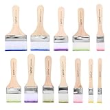 12 STK Breit Flachpinsel Set Acryl Pinsel Set, Aquarell Pinsel Acrylfarbe,...