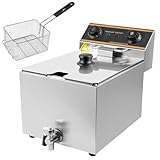 MOOTACO Elektrische Gastro Fritteuse Friteuse Edelstahl, 6L Behälter,...