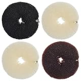4 Stück Duttkissen, 17cm Nylon Lange Streifen Hair Bun Maker, Donut...