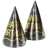 Folat 25054 Party Deko Schwarz Gold Silber - Party Hütchen - Happy...
