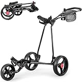 GYMAX Golftrolley faltbar, Golfwagen 3 Rad mit Scorekartenhalter,...