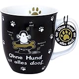 Sheepworld Tasse mit Motiv 'Ohne Hund' | Porzellan, 40 cl, Sprüche-Tasse |...