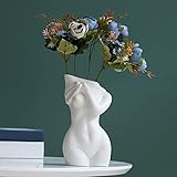 Cutfouwe Deko-Vase Frau in weiß, Vase Stehender Körper, H 21,2 cm，...