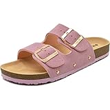 ONCAI Sandalen Damen Kork-Fußbett Pantoletten Damen Flach Rutschfest...