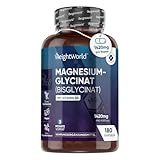 Magnesium Glycinat Kapseln - 1420mg Magnesiumbisglycinat mit Vitamin...