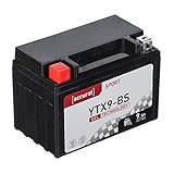 Accurat Motorradbatterie YTX9-BS - 12V, 9Ah, 130A, zyklenfest,...