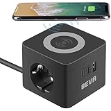BEVA Steckdosenwürfel Cube mit Wireless Ladefunktion + 1.5M...