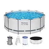 Bestway Steel Pro MAX Frame Pool Komplett-Set mit Filterpumpe Ø 366 x 122...