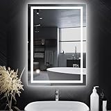 Trintion Spiegel Mit Beleuchtung, 50x70cm LED Badspiegel Mit Beleuchtung,...