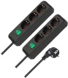 Brennenstuhl Eco-Line Steckdosenleiste 3-Fach mit Schalter (schwarz, 2...