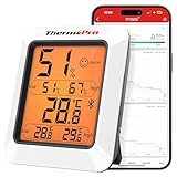 ThermoPro Thermometer Hygrometer 80m Bluetooth Raumthermometer Innen...