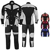 Motorradkombi Herren 2-teiler mit 6CE-Protektoren Motorradanzug Textil...