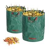 Pecewlos 2x Gartenabfallsack 272L (72 Gallon), Gartensack Laubsack Groß...