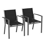 Devoko Gartenstuhl Set 2, stapelbarer Aluminium-Esszimmerstuhl, max....