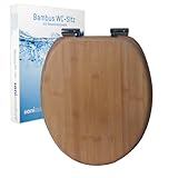 sanicomfort WC-Sitz Bambus mit Absenkautomatik | Toilettensitz aus Echtholz...