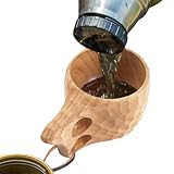 Kuksa Holzbecher | Camp-Becher aus Holz im finnischen Stil mit Lederband |...