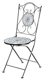 Kobolo Gartenstuhl Klappstuhl Metallstuhl - Mosaikoptik - weiß-blau -...