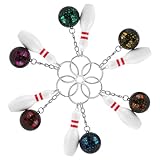 HO-SFSM 6 Stück Mini Bowling Schlüsselanhänger, Bowling Pins Kugel...