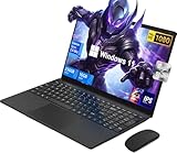 Notebook 15,6 Zoll Win 11 Pro, 16 GB DDR4 + 256 GB SSD / TF 1 TB, Celeron...