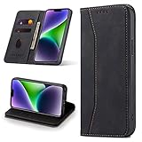 Leaisan Handyhülle für iPhone 14 Plus Hülle Premium Leder Flip Klappbare...