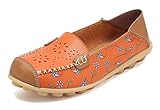 VenusCelia Damen Floral Comfort Walking Flat Loafer, Orange (Orange-Blüte...