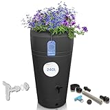 YourCasa Regentonne 230 Liter [Decore] inkl. Anschlusset - Regenfass...