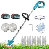 Rasentrimmer mit 2X 5.5AH Akkus,Ersatz für Makita 18V BL1830,inkl.10x...