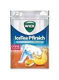 WICK IceTea Pfirsich Hustenbonbons mit kühlendem Menthol und Mate-Extrakt,...