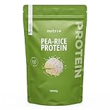 Erbsenprotein + Reisprotein Neutral 1 kg - Veganes Eiweißpulver ohne Soja,...