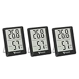 DOQAUS Digital Hygrometer Innen, 3 Stück Thermo- Hygrometer Feuchtigkeit...